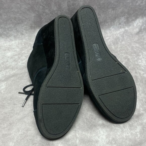 Black Suede BOBS Wedge Ankle Booties Womens Size 8 by Skechers - Picture 5 of 8